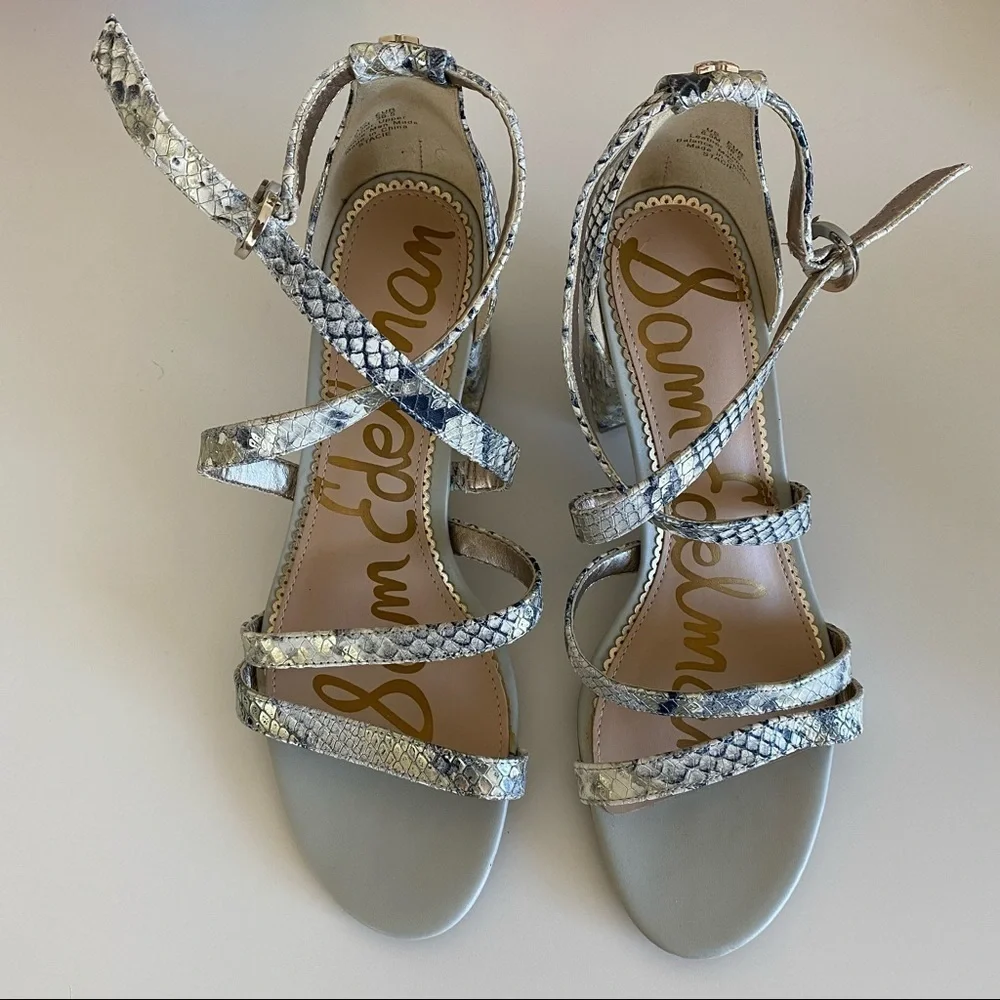Like New Sam Edelman snake chunky heels